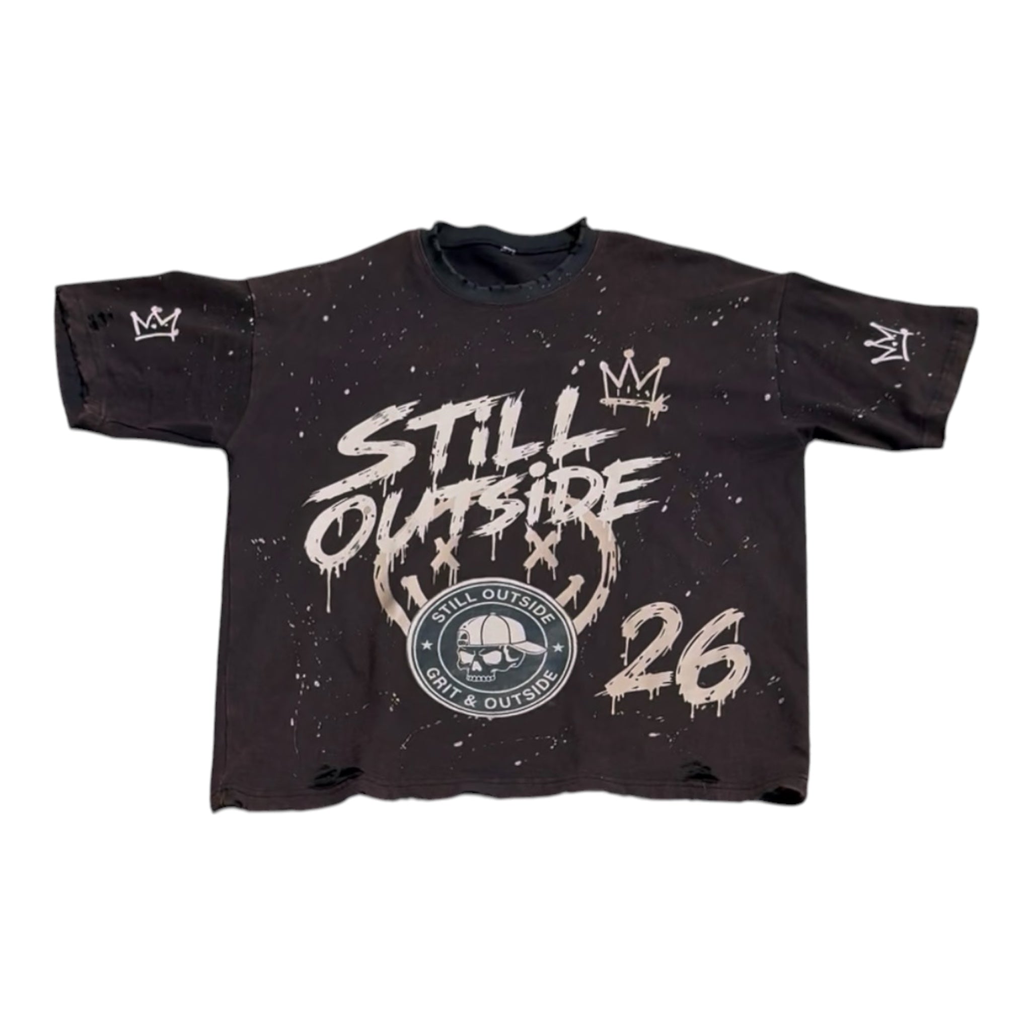 Outside Black/Cream Vintage Tee 🧈